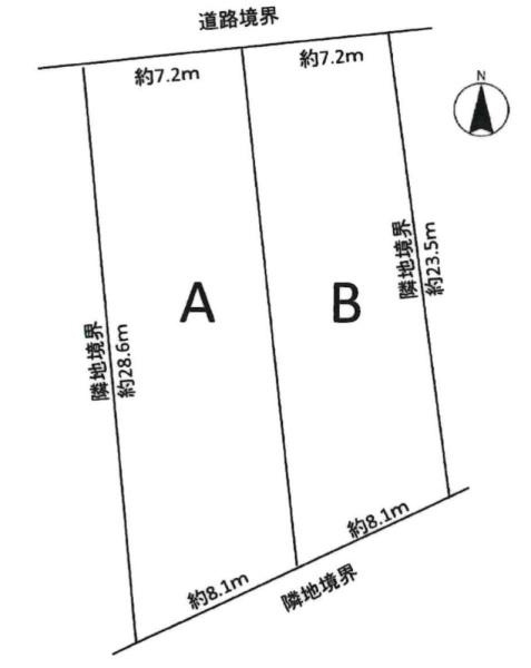 岡崎市柱町字福部池の売地の区画図