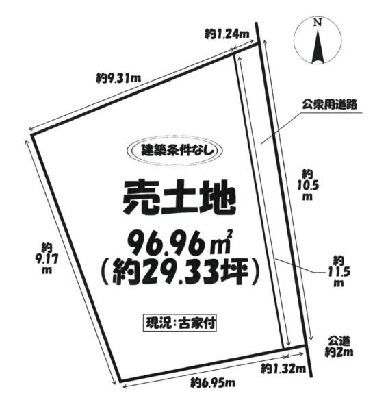岡崎市百々町字池ノ入の売地の区画図