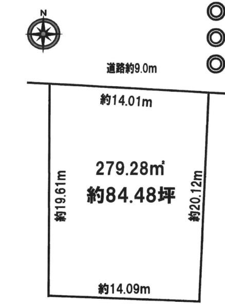 岡崎市細川町字扇田の売地の区画図