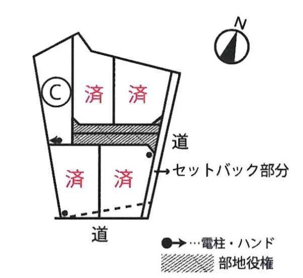 西尾市今川町浅間　全5棟・C棟の区画図|C号棟です。