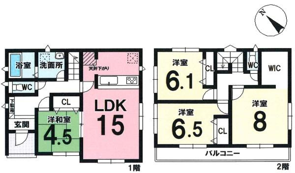 岡崎市大和町鳥ヶ城・中古戸建の間取り|間取り図です
