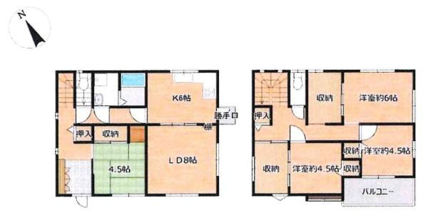 岡崎市福岡町中西野・中古戸建の間取り|間取り図です