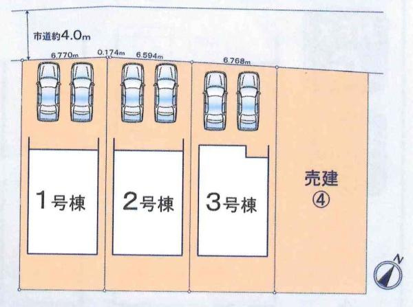 豊川平尾町24-1期　全4棟・3号棟の区画図|3号棟です。