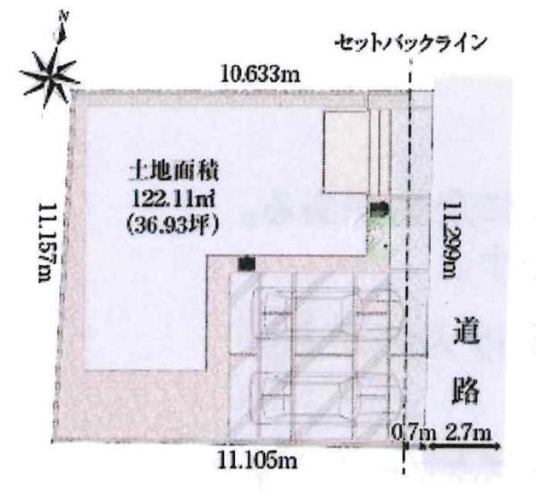 知立市牛田町3期　全1棟・1号棟の区画図|1号棟です。