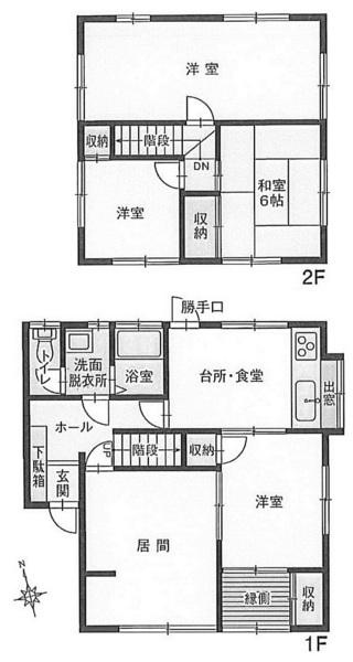 岡崎市本宿町上トコサフ・中古戸建の間取り