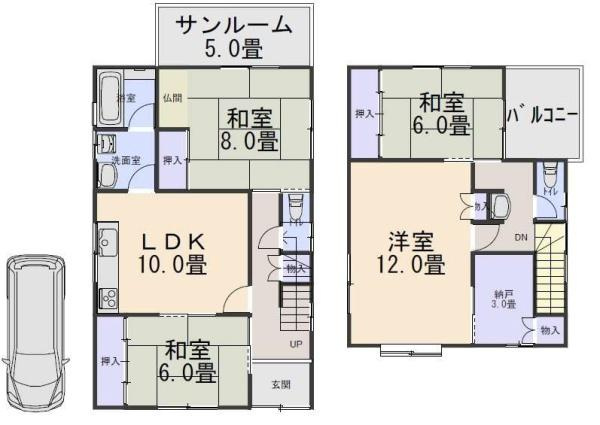 貴志川町岸宮　中古戸建の間取り