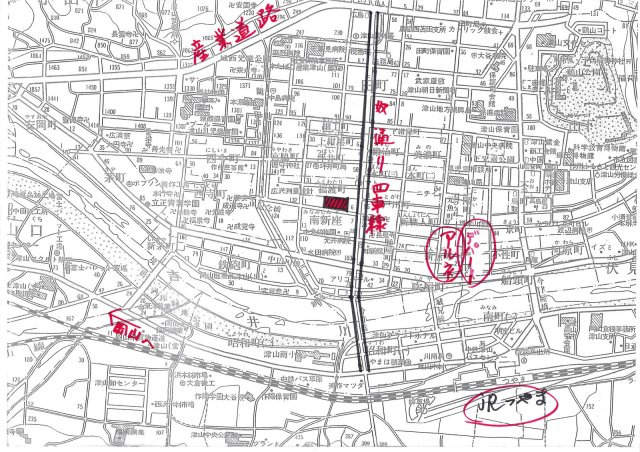 津山市南新座　事業用地７４８坪の土地図