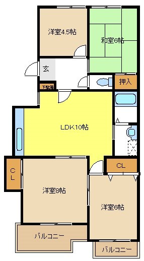 ノーメルやしろの間取り