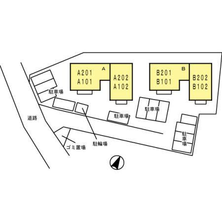 トゥインクル塔乃本 B棟の区画図