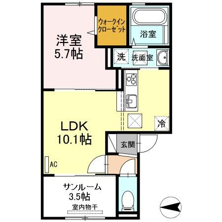 セキュレア須屋Cの間取り