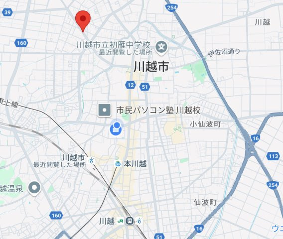 古き良き川越の街の住宅用地の地図|蔵のある街並みや菓子屋横丁、時の鐘まで徒歩15分以内でいける場所です