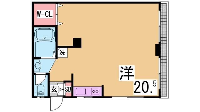 神戸市須磨区白川台６丁目の賃貸マンションの間取り