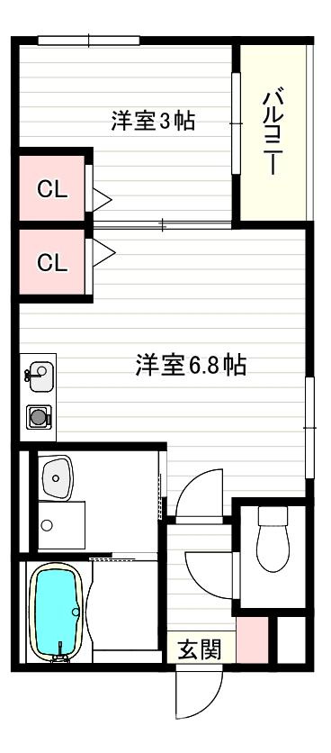 ハーモニーテラス遠里小野Ⅲの間取り