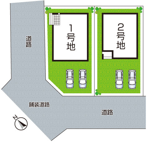 野洲市永原　第1期　新築一戸建ての区画図|全２区画