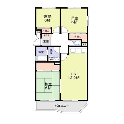 川崎市麻生区千代ケ丘５丁目の賃貸マンションの間取り