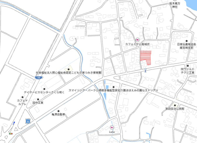 都城市高城町桜木の売地の土地図