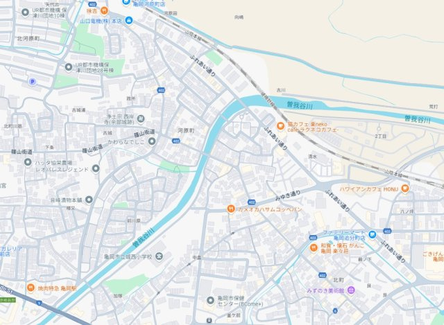 亀岡市余部町清水　新築一戸建ての地図