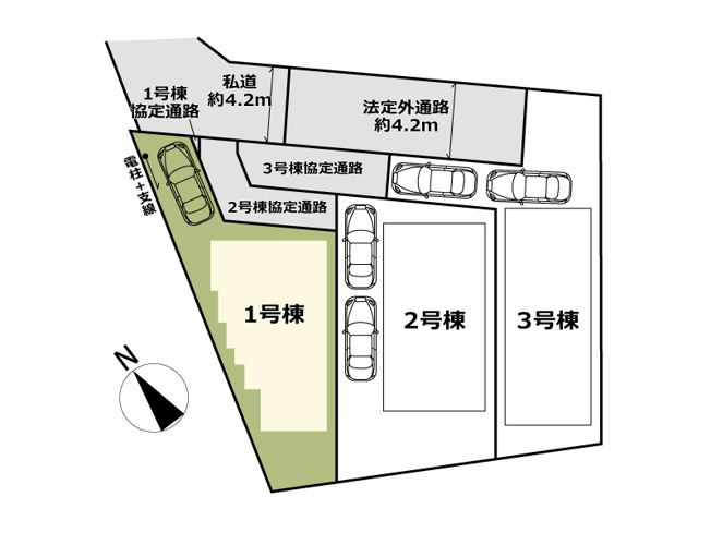 【間取り】 | 志木市上宗岡1丁目　新築一戸建住宅　全3棟　(志木本店) | 最寄り駅は利便性の高い「志木」駅。通勤・通学に便利な立地です。徒歩7分にスーパーがあり、日々のお買い物にも困りません。