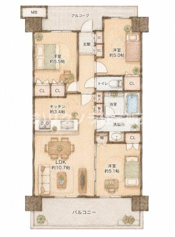 パークホームズLaLa門真の間取り|間取り図はいかがですか？ご希望を叶える間取りですか？リビングの広さは？水回りの位置は？カウンターキッチン？など色々な情報が集約されています。弊社ではリフォームなどのご相談も承っております。