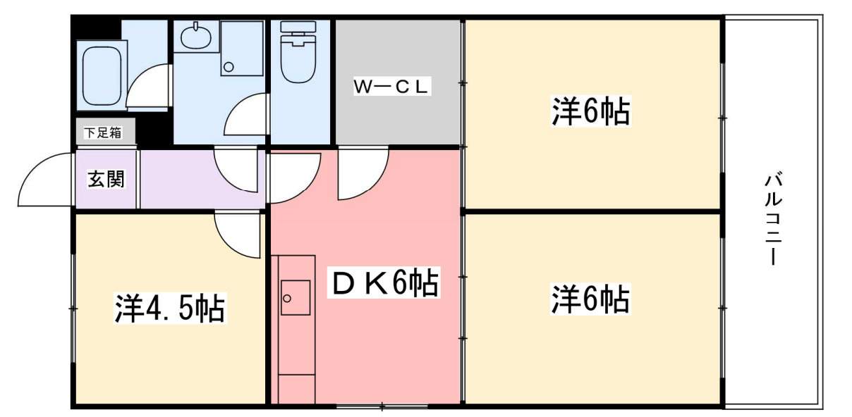 東今宿中村コーポⅡの間取り