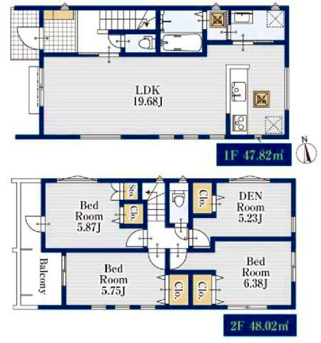 三鷹市上連雀９丁目 新築戸建て 中央線  武蔵境駅の間取り