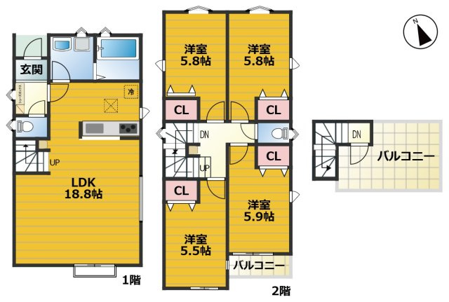 MIRASUMO名東区高間町085②｜名古屋市の戸建ならホームアップの間取り