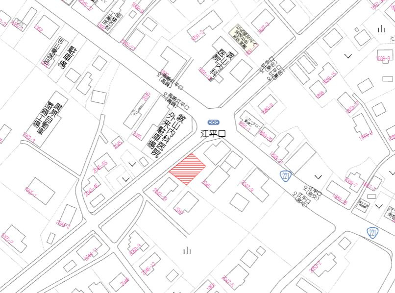 都城市高崎町大牟田の売地の土地図