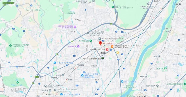 高槻市芥川町２丁目の賃貸マンションの地図