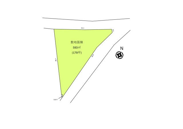 資材置き場用地　狭山市笹井の区画図|約179坪！