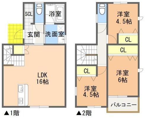 伊敷7丁目　モデルハウス分譲の間取り