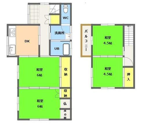 坂元町　中古戸建ての間取り|間取りと現況が異なる場合は現況を優先します。