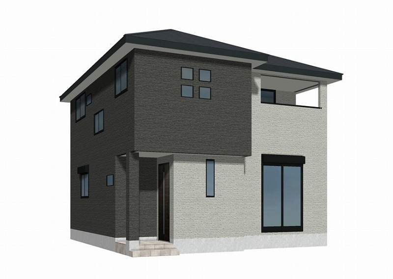 SUN COURTーサンコート－小倉南区中吉田3丁目【小倉南区　新築戸建て】の外観パース|SUN COURTーサンコート－小倉南区中吉田3丁目【小倉南区　新築戸建て】