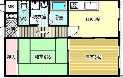 松原市別所2丁目　単身用とファミリー用混合マンションの間取り