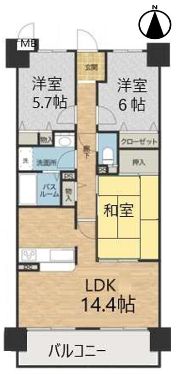 ロワイヤル網干駅前　JR「網干駅」徒歩2分の間取り
