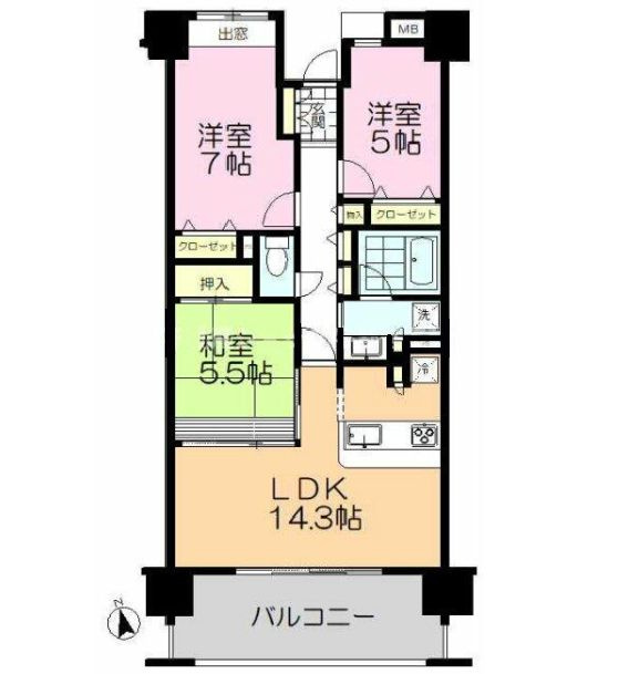アンビックス小山グランテムスクエアの間取り