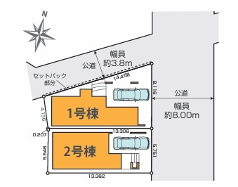 江戸川区北小岩７丁目　新築戸建て全２棟の区画図