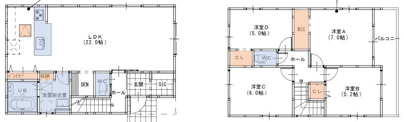 小野市神明町　1期　2号棟の間取り