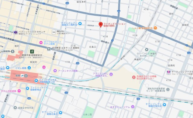 ライオンズマンション姫路平野町の地図