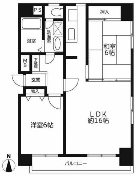 ライオンズマンション姫路平野町の間取り