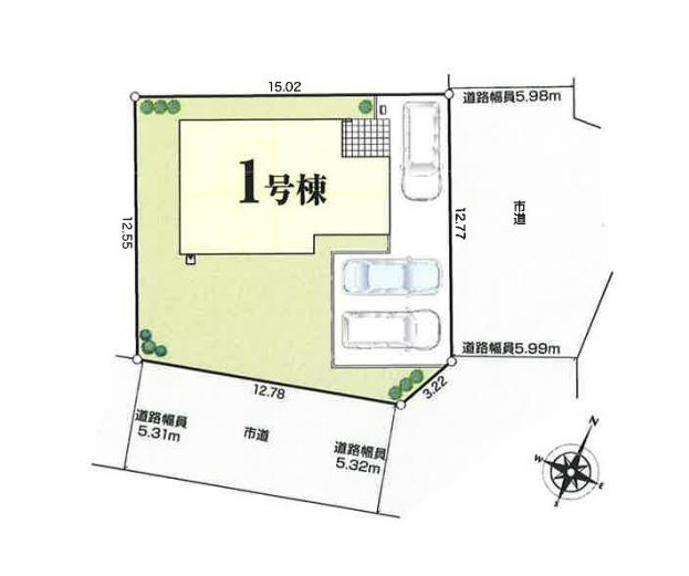笠間市市野谷24-P1　新築戸建の区画図