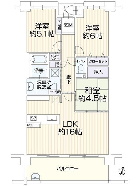 ダイアパレス荒池緑地の間取り