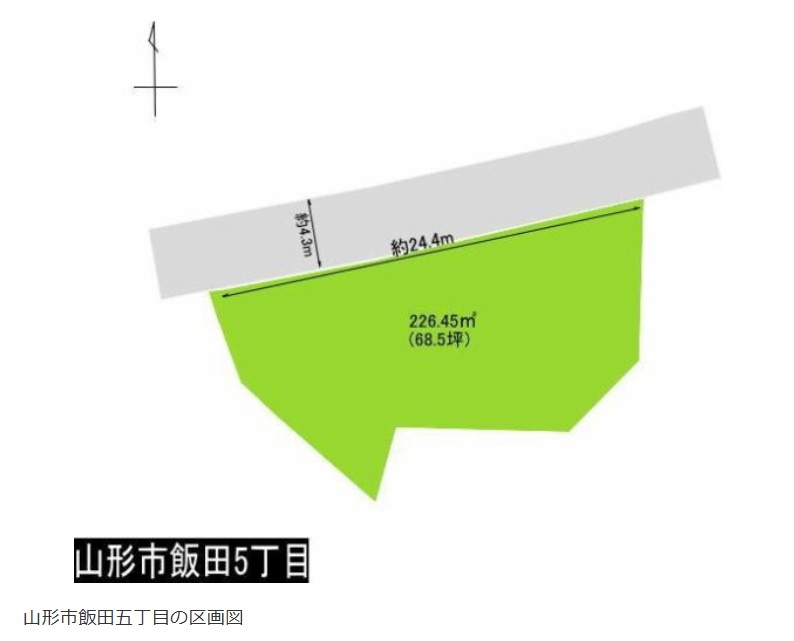 山形市飯田5丁目　土地の土地図