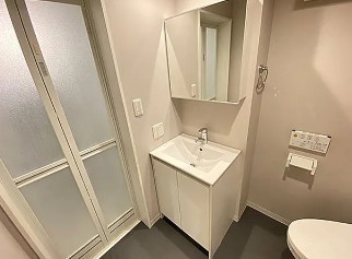 大阪市住吉区帝塚山東5丁目　収益アパート　現況満室稼働中の独立洗面台