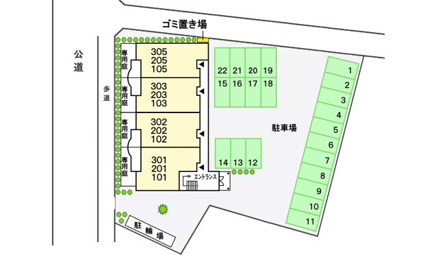 キャッスル本郷の駐車場