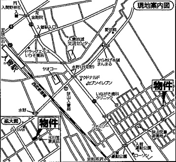 仲介手数料無料　狭山市水野・新築全1棟の地図