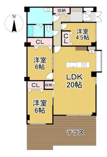 【間取り】 | ジャルダン雲雀丘花屋敷　4階