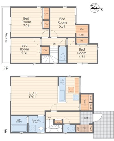 横浜市旭区今宿南町 新築戸建て【仲介手数料無料】カースペース2台の間取り