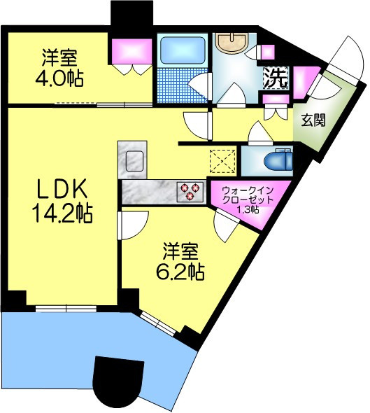パークタワー勝どきサウスの間取り|★２ＬＤＫ★