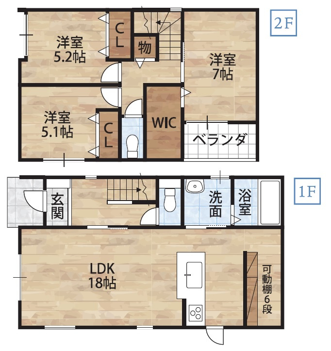 粟Ⅲ・新築戸建の間取り