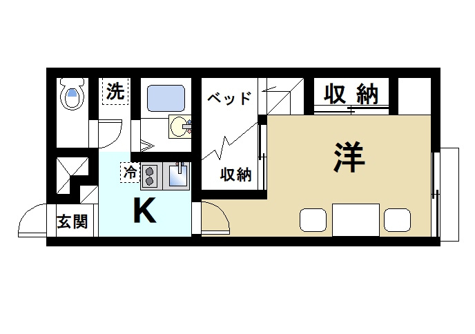 レオパレスｆｒｉｅｎｄｓの間取り|機能的で快適な間取りです